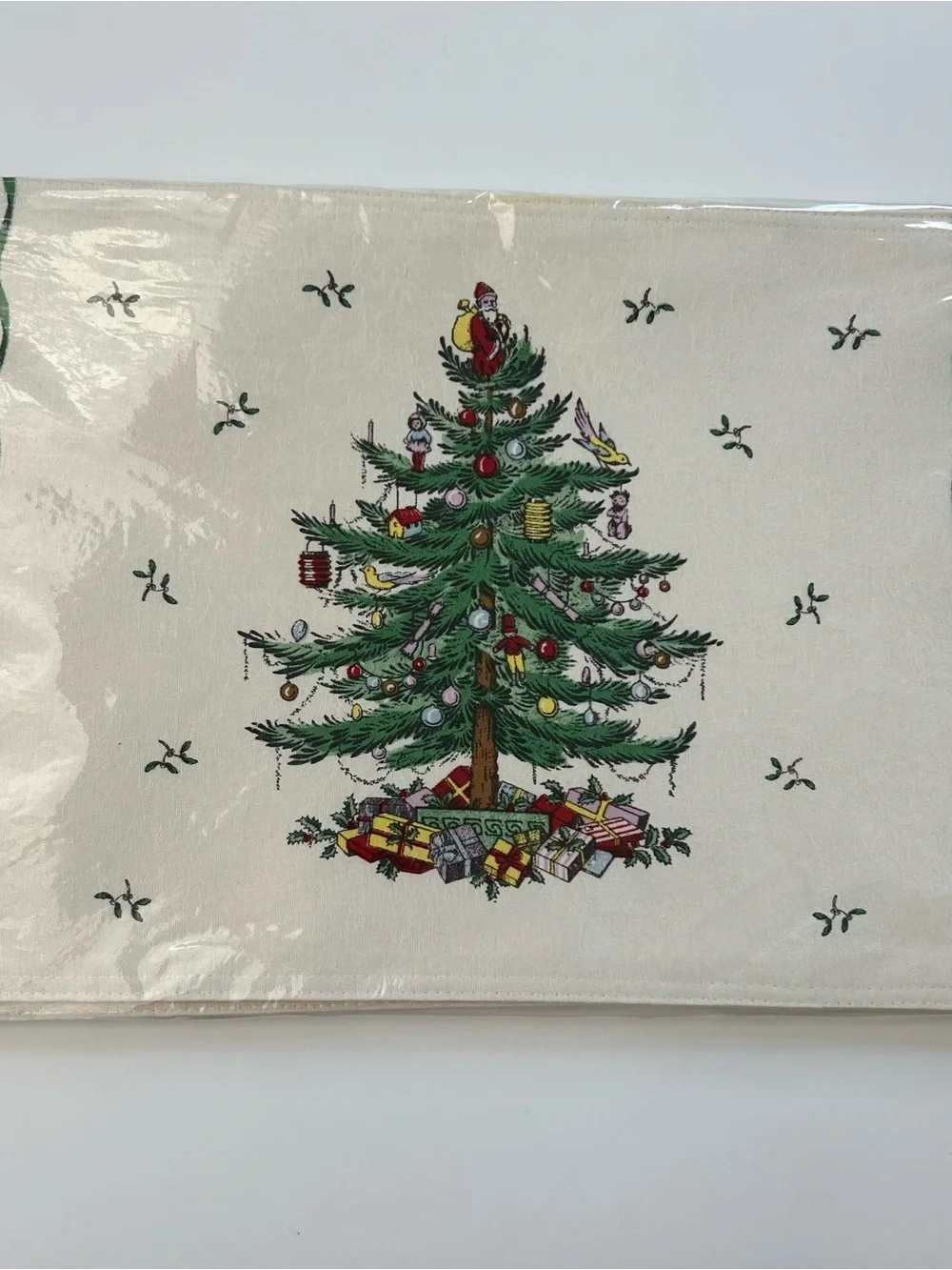 Spode Christmas Tree Green Holiday Table Linen